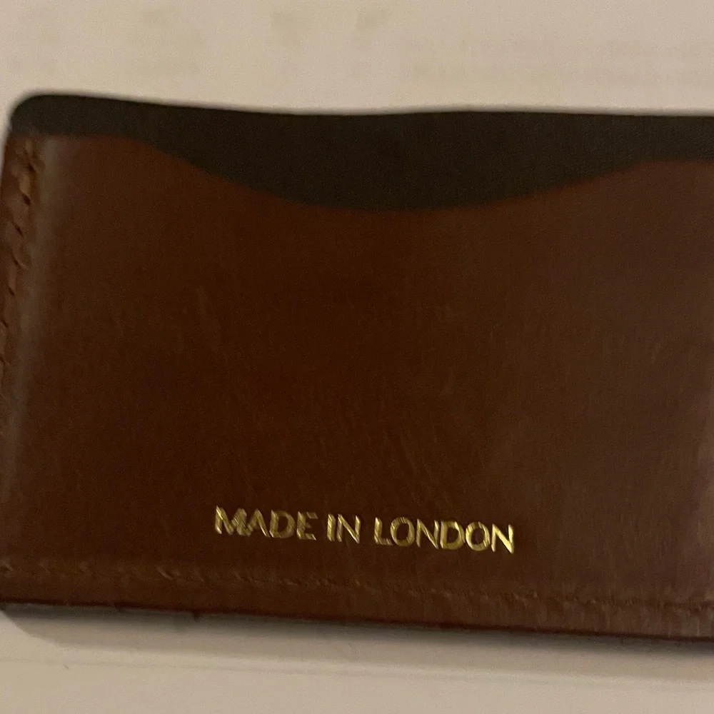 Petrescu Factory Handcrafted Brown Leather Card Holder made in Greenwich London
